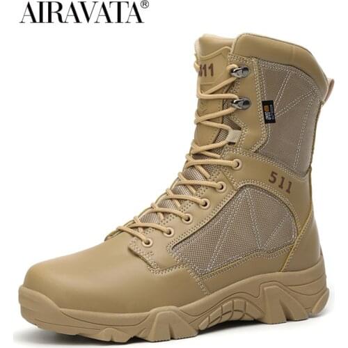 Men Tactical Boots Army Boots Mens Military Desert Waterproof Work Safety Sneakers Hiking Sports Ankle Outdoor Boots