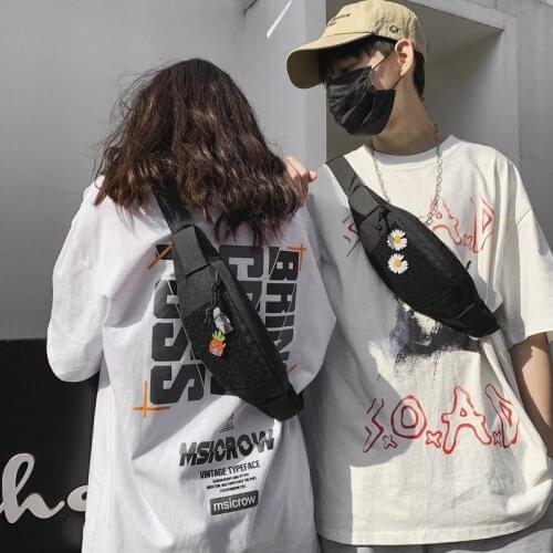 YoReAi Mens Multifunctional Chest Bag Trendy Hip-hop Tooling Waist Pouch Mens Casual Ins All-match Female Couple Crossbody Bag