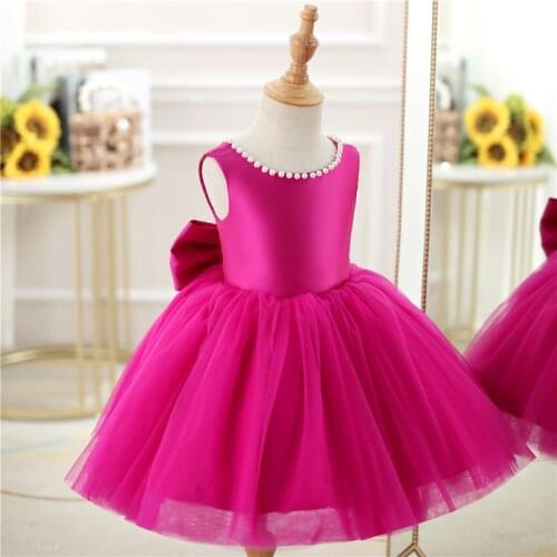 Newborn Clothes Baby Princess Dresses for Baby Girls Beads Birthday Dress Infant Party Newborn Baptism Wedding Gown Vestidos