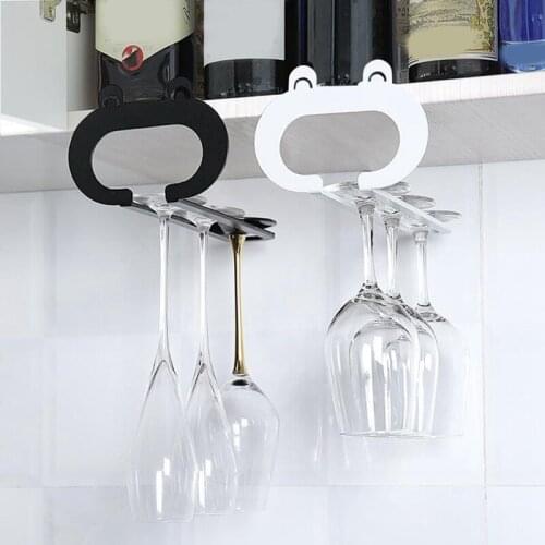 Draining Cup Holder Hang Kitchen Wine Glass Holder Cabinet Dustproof Under Shelf Wine Cup Cupboard Household Rack