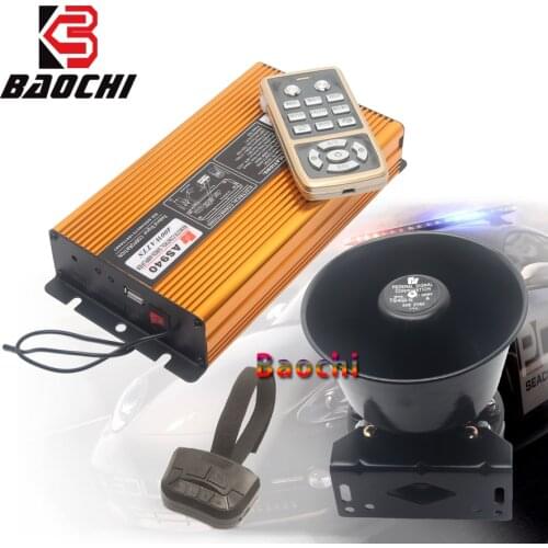 Train Electric Horn Car Alarm Siren 400W Speaker Police Siren Alarm Horn Warning Sound Horn Megaphone Vehicle PA Mic System