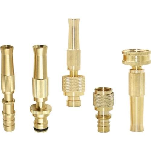 Garden Irrigation Brass Portable High-Pressure Water Gun Adjustable Nozzle Car Washing Garden Flower Lawn Watering 1Pc