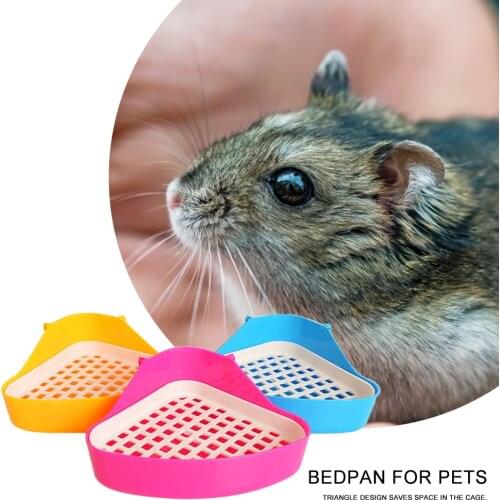 Practical Hamster Pet Rabbit Corner Toilet 2-Layers Triangle Small Animal Pets Litter Tray Cleaning Supply Training Products
