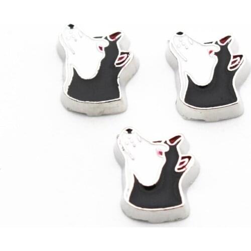 Hot selling 10pcs/lot Cute dog floating charms living glass memory lockets diy Accessory charms jewelry