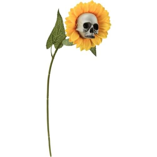 Sunflower Skull Head Garden Decorations Halloween Accessories Party Gifts Artificial Plant Outdoor Ornament Simulation Flower