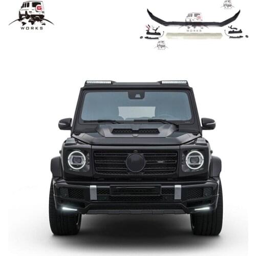 W463A G63 front lip fit for G-class 2018-2020year G63 B-style front lip with LED for W464 G63