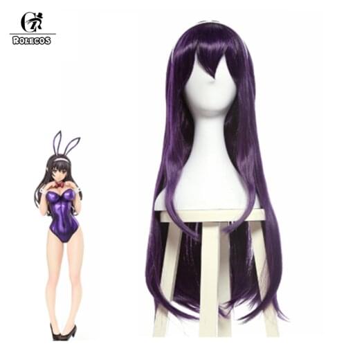 ROLECOS Utaha Kasumigaoka Cosplay Wig Women 80cm Purple Long Straight Wig Hair Anime Saenai Heroine no Sodatekata Cosplay Wig