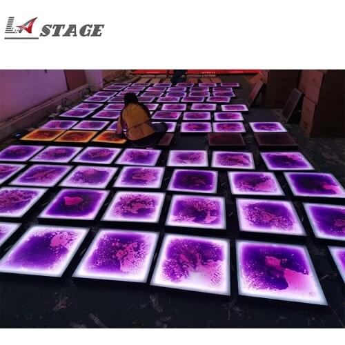 50cm X 50cm Liquid Interactive LED Dance Floor RGB 3 In 1 Led Dj Stage Led Floor Light For Wedding Disco Nightclub Nightclub