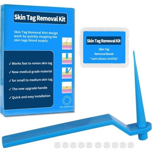 1set Skin Tag Kill Skin Mole Wart Remover Micro Band Skin Tag Removal Kit With Cleansing Swabs Adult Mole Wart Face Care