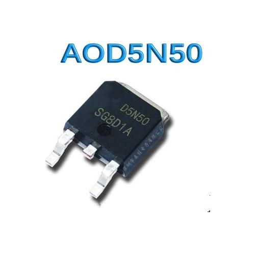 Free Shipping 10pcs/lot 5N50 D5N50 AOD5N50 5A/500V TO-252
