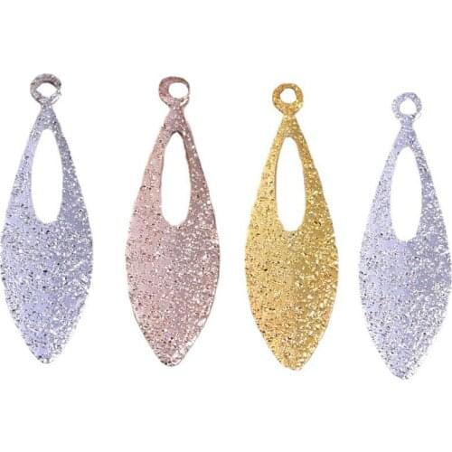 20pcs frosted surface single hanging small leaf necklace pendant jewelry pendant girl diy handmade accessories material