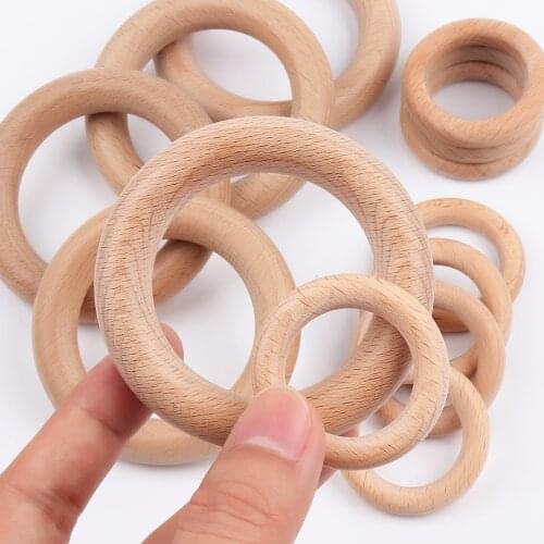 TYRY.HU 5pc Wooden Teether 70MM Hight Quality Natural Beech Wood Materail Safe For Teething Baby Nurse Gift Rattle Accessories