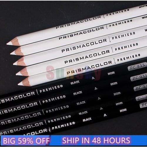 5Pc New Sanford Prismacolor oil pencil PC935 PC938 white black single color draw pencil oily pencil 4.0MM soft core paint pencil