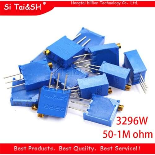 50pcs 3296W 3296 50 100 200 500 ohm 1K 2K 5K 10K 20K 50K 100K 200K 500K 1M ohm 50R 100R 200R 500R Trimpot Trimmer Potentiometer