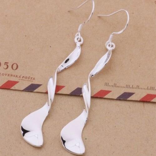 AE224 Hot sterling earrings , fashion jewelry , beautiful ribbon /ccxakuea anbajeia silver color