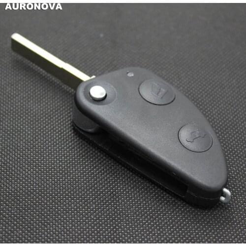 AURONOVA New Replace Folding Key Shell for Alfa Romeo 147 156 166 GT SIP22 Blade 2 Buttons Remote Car Key Case DIY