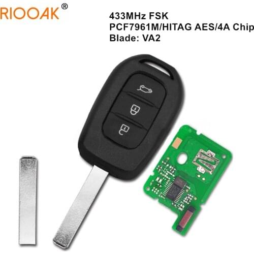 PCF7961M 3 Buttons Car Remote Key VA2 Blade for Renault Symbol Logan Sandero Trafic Dacia Duster Logan Sandero