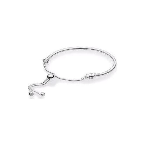 925 Sterling Silver Basic Chain Bracelet Ocean Heart Beaded Suitable for Pandora Element Bracelet Female DIY Beaded Charm