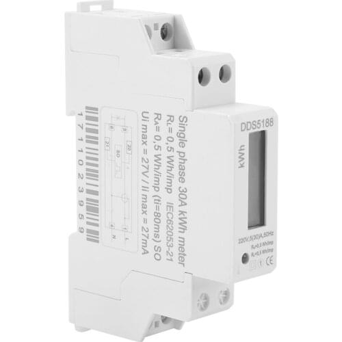 ANENG DDS5188 Digital LCD 220V Single Phase DIN-Rail 5-30A Electronic Energy KWh Meter