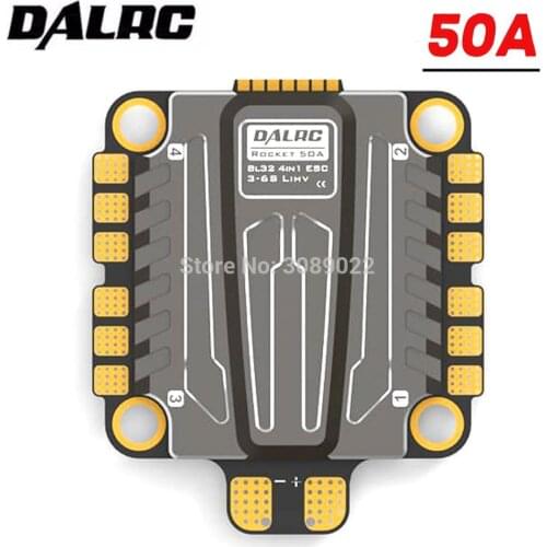 DALRC Rocket 50A 4 in 1 ESC 3S-6S Blheli_32 ESC Support Dshot1200 Multishot Brushless ESC & DALRC F722 DUAL Flight controller