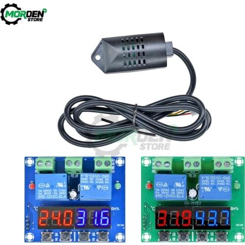DC 12V XH-M452 Dual LED Digital Thermostat Temperature Humidity Control Thermometer Hygrometer Controller Module SHT20 Probe