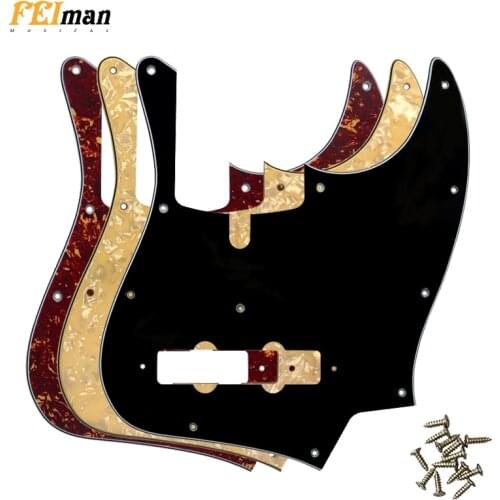Pleroo guitar parts Pickguard US 11 Holes Atelier Z DAL 5 String Scratch Plate for Jazz Bass Guitar