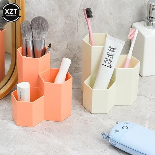 Hexagonal Pen Holder Container Make-up Brush Storage Box Make-up Holder For Lipstick/Pen/Cosmetic Pencil Desktop Storage Box