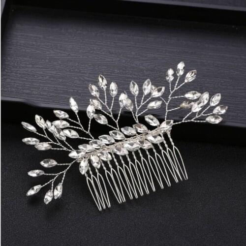 Bridal Crystal Stone Hair Combs Fashion Hair Jewelry Accessories Wheat Shape Hair Clips Prom Hairpieces for Home Women