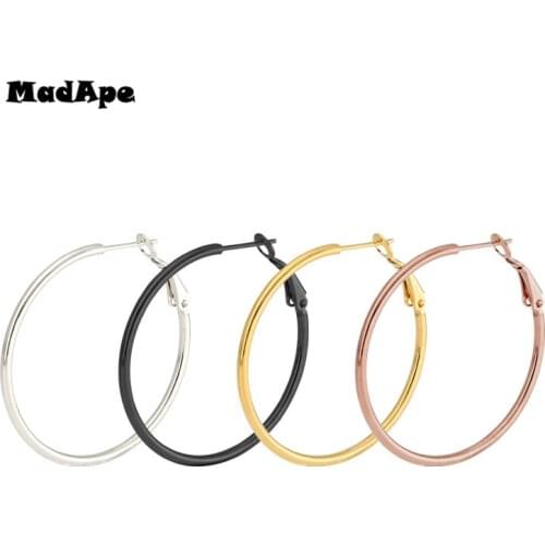 MadApe Classic Fashion Elegant Exaggeration Hoop Earrings For Women And Men Big Hoops Earrings Rose/Silver Color/Black/Gold