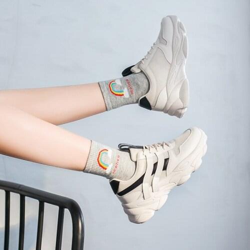 Fashion Stitching Spring Womens Singles Shoes Mesh Surface Lace-up Comfortable Breathable Lightweight Casual Sneakers U21-20