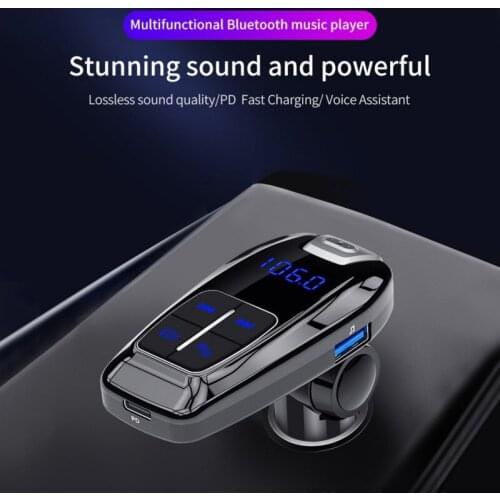 New Car Audio MP3 Player Bluetooth 5.0 Handsfree Car Kit FM Transmitter with PD3.0 Quick Car Charger Gagets