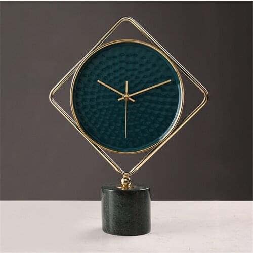 New Style Living Room Study TV Cabinet Mute Decoration Retro Ceramic Clock Home Art Desk Clock Ornaments Gifts
