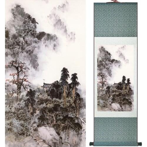 Landscape painting Home Office Decoration Chinese scroll painting mountain and River paintingPrinted painting042606