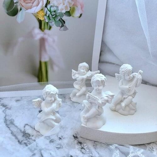 Cupid Resin Statue Mini Angels Resin Sculpture Desktop Ornaments Home Decor Creative Home Furnishings Decoration Crafts
