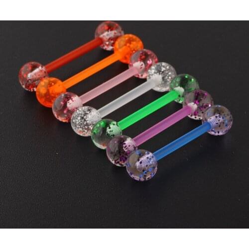 JUNLOWPY 14g Acrylic Straight Tongue Barbell Nipple Ring Tragus Earring Helix Ear Body Piercing Jewelry for Women Men 200/700pcs