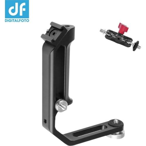 DF DIGITALFOTO Photography M-0667II Universal L Bracket with Cold Shoe Mount for DJI Zhiyun FeiyuTech MOZA Single Handle Gimbals