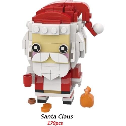 Fun Plastic Cartoon Building Toy Santa Claus Model Father Christmas Auction Figure Kids Toy Snowman Children Gifts for Lover