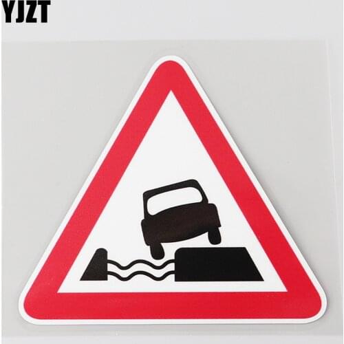 YJZT 11.3CM×9.9CM Danger Road Traffic Warning Decal PVC Car Sticker 12C-0312