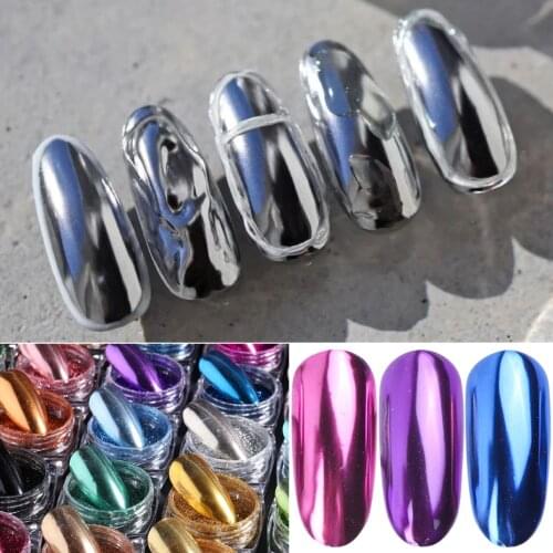 Mirror Nail Powder Metallic Chrome Glitter Colorful Pigment Dust Sequins Nail Art Decorations Manicure Accessories TRMCB01-24