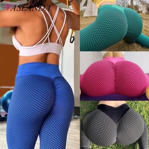 Women Leggings High Waist Seamless Sport Workout Leggings Ruched Butt Lifting Textured Tights Tummy Control Fitness Pants