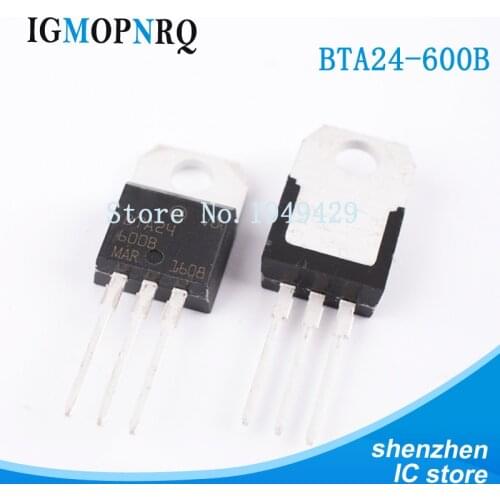 10PCS BTA24-600B BTA24-600 TO-220 BTA24 24-600B Triac 25 Amp 600 Volt New