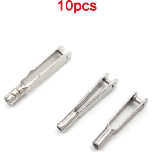 10pcs M2 M3 Servo Linkage Tie Push Rod Head End Chuck Iron Positioning Clevis Clip Length 22/25/30mm for RC Model Boat Airplane