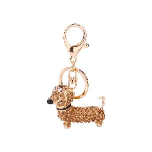 100pcs/lot fedex fast european style rhinestone dog keychain lovely dog key ring cartoon dog keychain