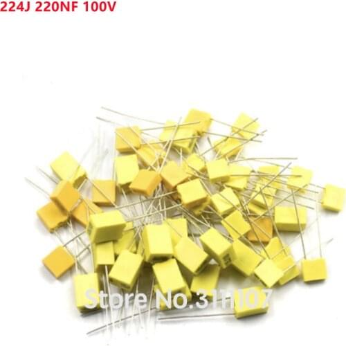 20PCS/LOT Correction Capacitor 224J 220NF 100V Polypropylene Safety Plastic Film Capacitor New