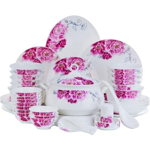 2021 Fashion Bowls Home Bone China Tableware Set Household Dishes Chopsticks Creative Bowls Housewarming Gifts Dinnerware Sets