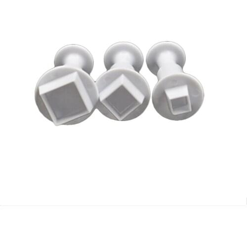 3Pcs/Set Baking Cookie Mold Fondant Tool Plastic Square Plunger Cutter Mold For Cake Decorating Tool Kitchen Baking Accessories