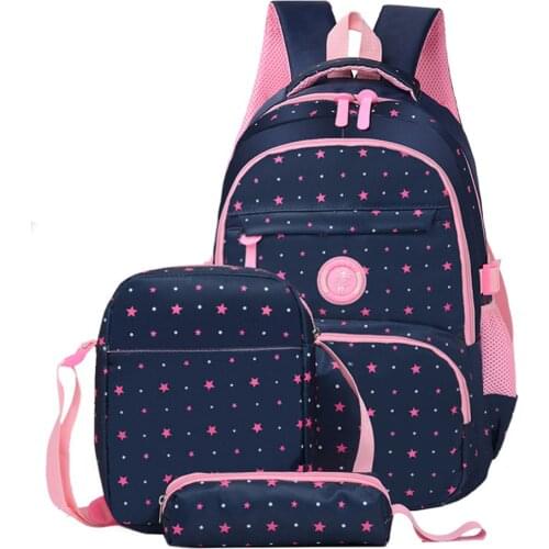 3pcs/set School Bags Star Printing Cute Backpacks For Teenagers Girls Rucksacks Mochila Primary Kid Backpack Big Capacity