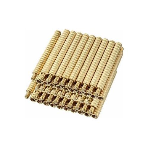 50pcs M2 26+3mm Male Thread Brass Round Standoff Spacer Screw PCB Pillar