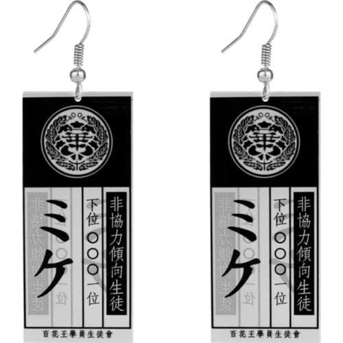 Anime Kakegurui Drop Earring Jabami Yumeko Saotome Meari Suzui Ryota Dangle Earrings for Women Men Acrylic Earrings