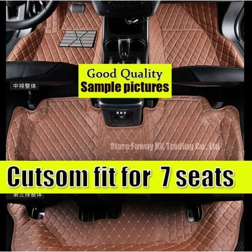 Car floor mats Custom fit for Nissan patrol Y62 2017 7 seats waterproof car styling leather rug liners for four seasons